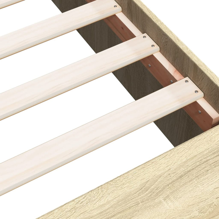 Bedframe bewerkt hout sonoma eikenkleurig 160x200 cm