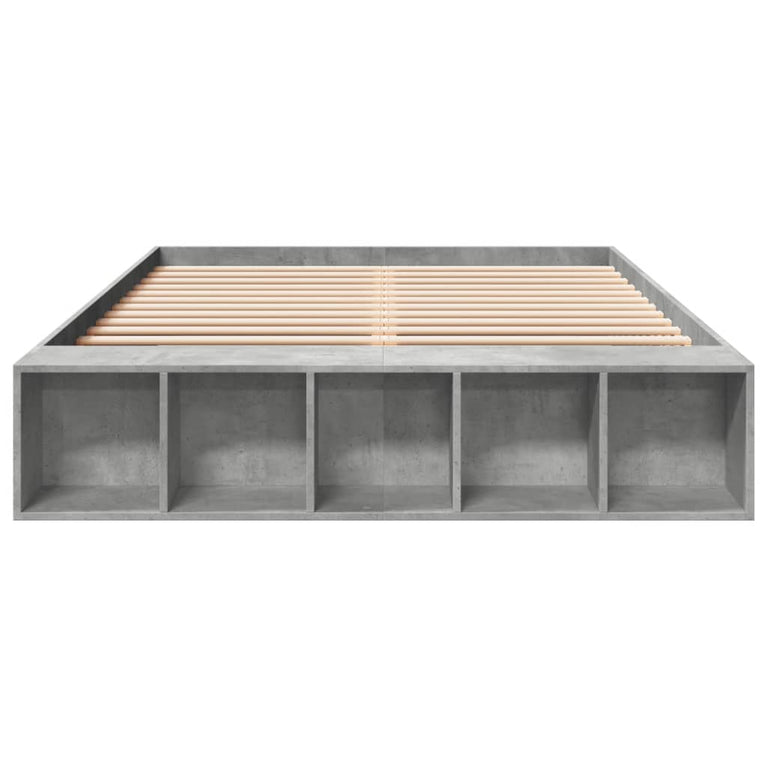 Bedframe bewerkt hout betongrijs 160x200 cm