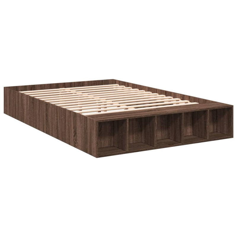 Bedframe bewerkt hout bruin eikenkleur 160x200 cm