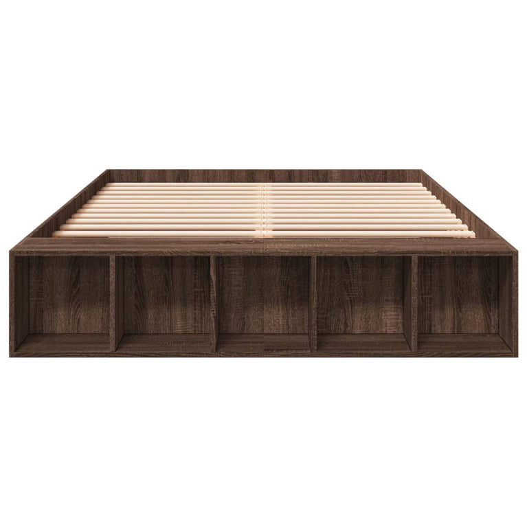 Bedframe bewerkt hout bruin eikenkleur 160x200 cm