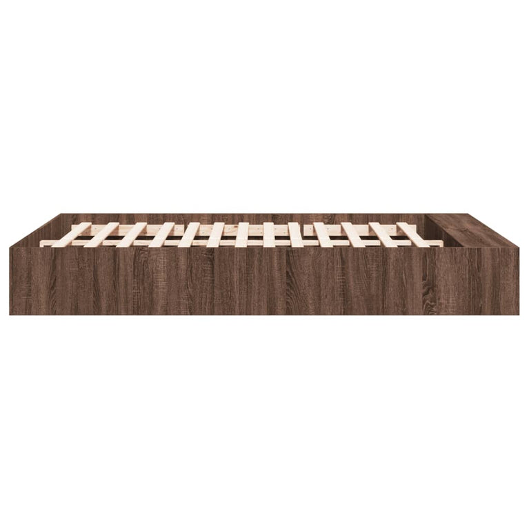 Bedframe bewerkt hout bruin eikenkleur 160x200 cm