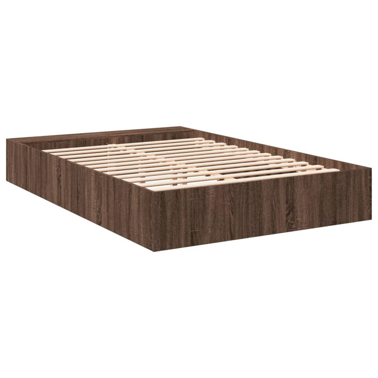 Bedframe bewerkt hout bruin eikenkleur 160x200 cm