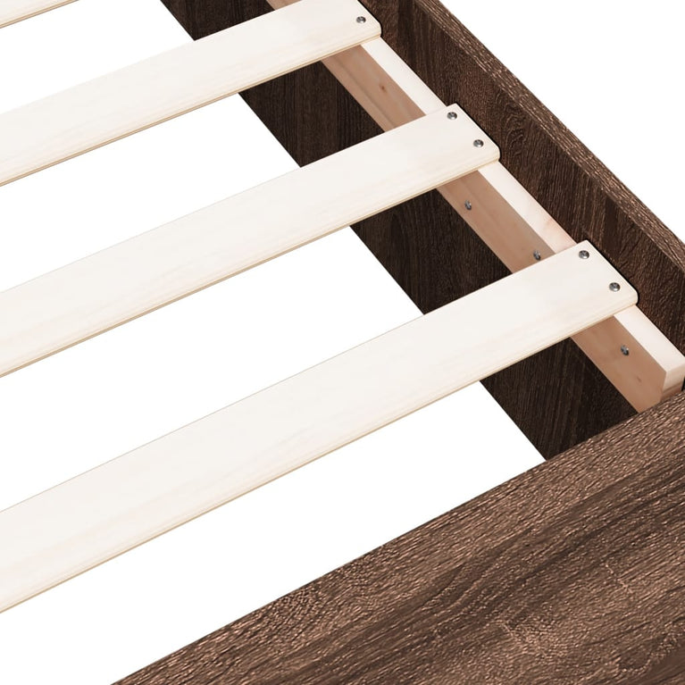 Bedframe bewerkt hout bruin eikenkleur 160x200 cm