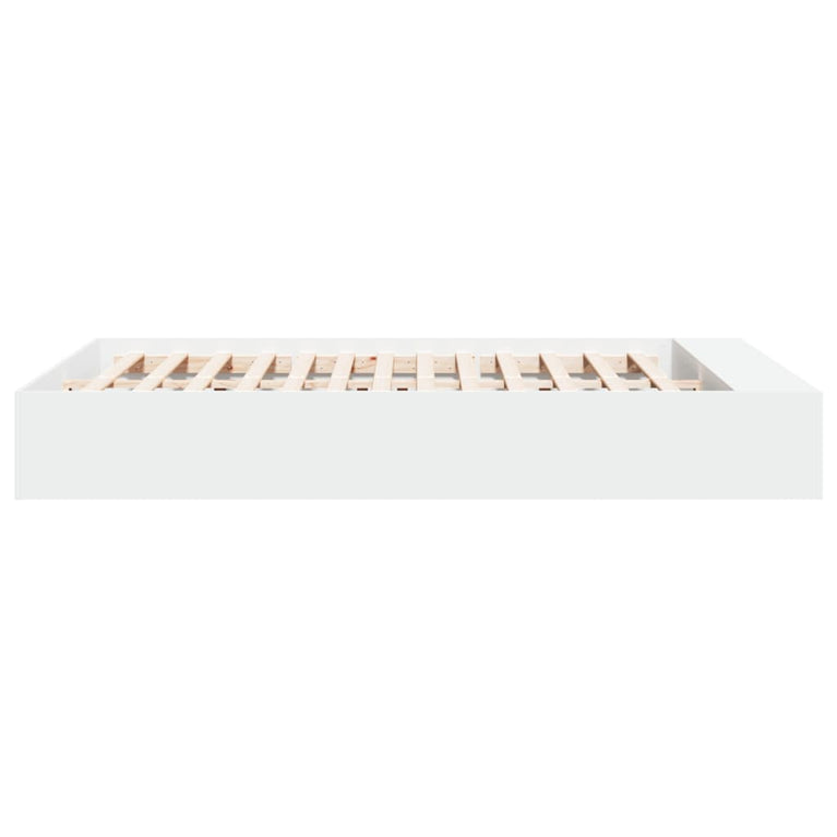 Bedframe bewerkt hout wit 150x200 cm