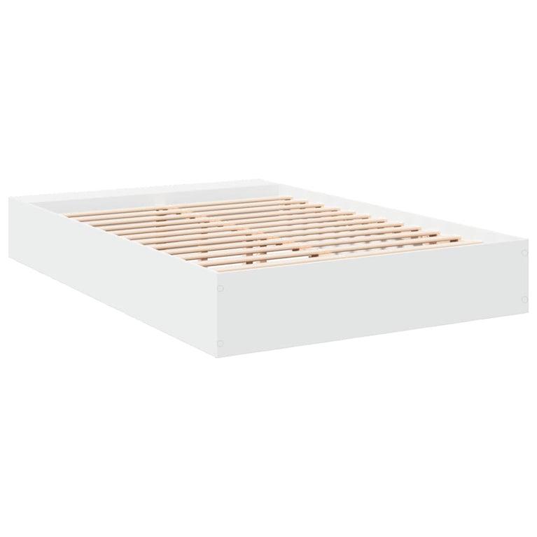 Bedframe bewerkt hout wit 150x200 cm