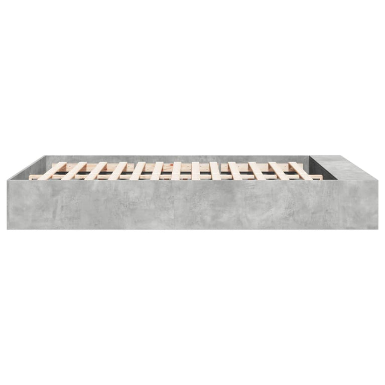Bedframe bewerkt hout betongrijs 150x200 cm