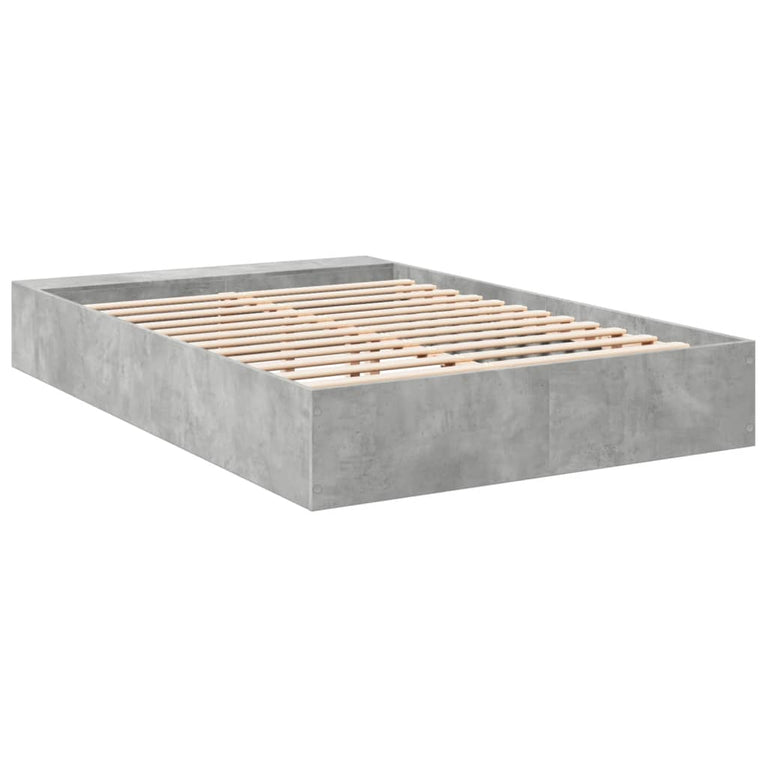 Bedframe bewerkt hout betongrijs 150x200 cm