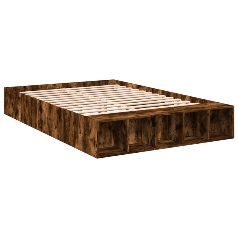 Bedframe bewerkt hout gerookt eikenkleurig 150x200 cm