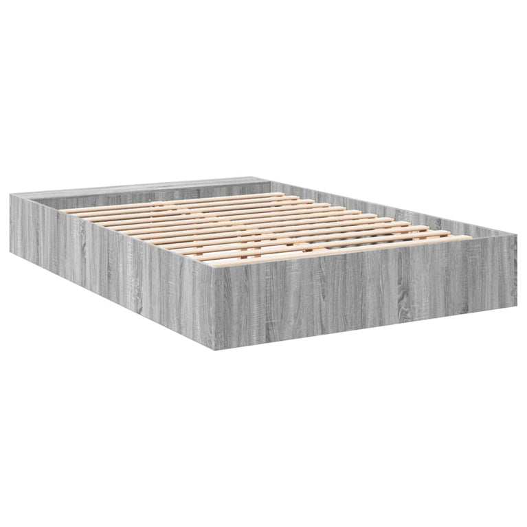Bedframe bewerkt hout grijs sonoma eikenkleurig 150x200 cm
