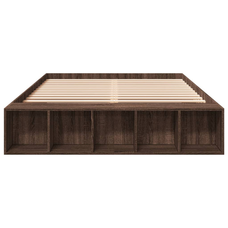 Bedframe bewerkt hout bruin eikenkleur 150x200 cm