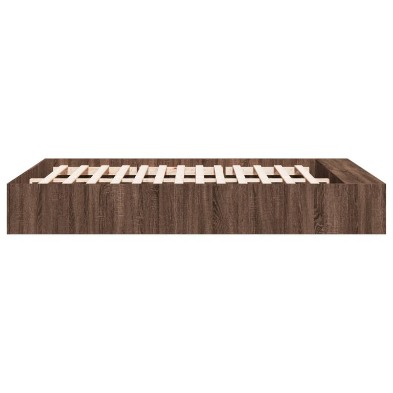 Bedframe bewerkt hout bruin eikenkleur 150x200 cm