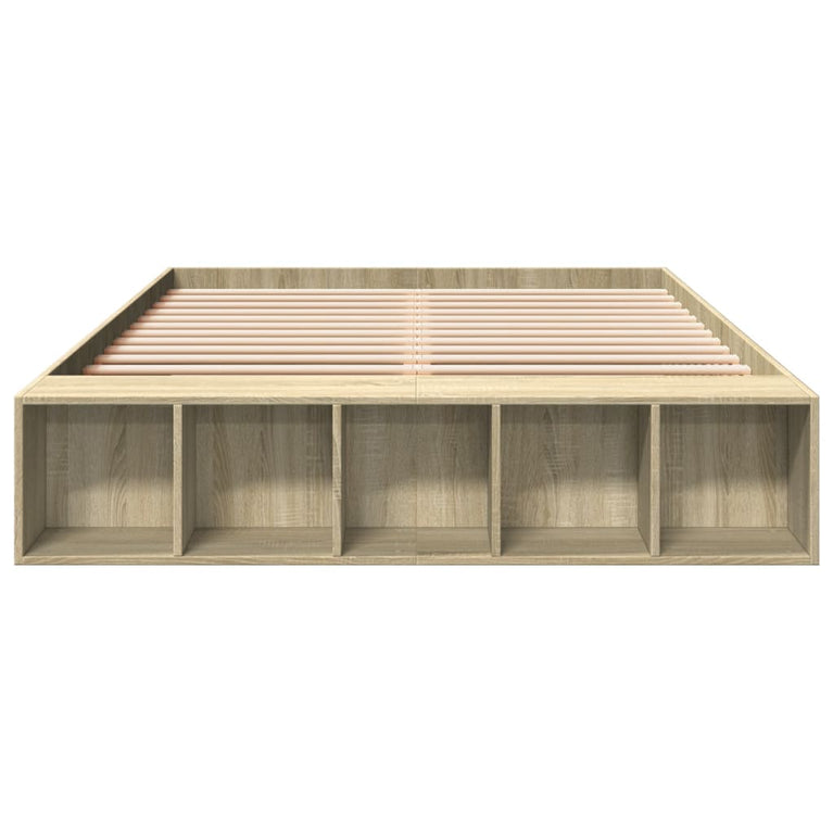 Bedframe bewerkt hout sonoma eikenkleurig 140x200 cm