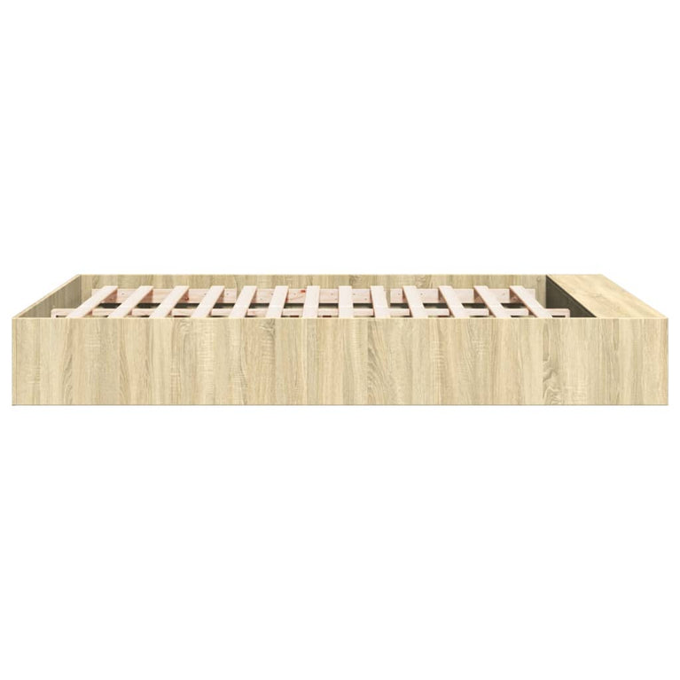 Bedframe bewerkt hout sonoma eikenkleurig 140x200 cm