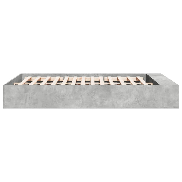 Bedframe bewerkt hout betongrijs 140x200 cm