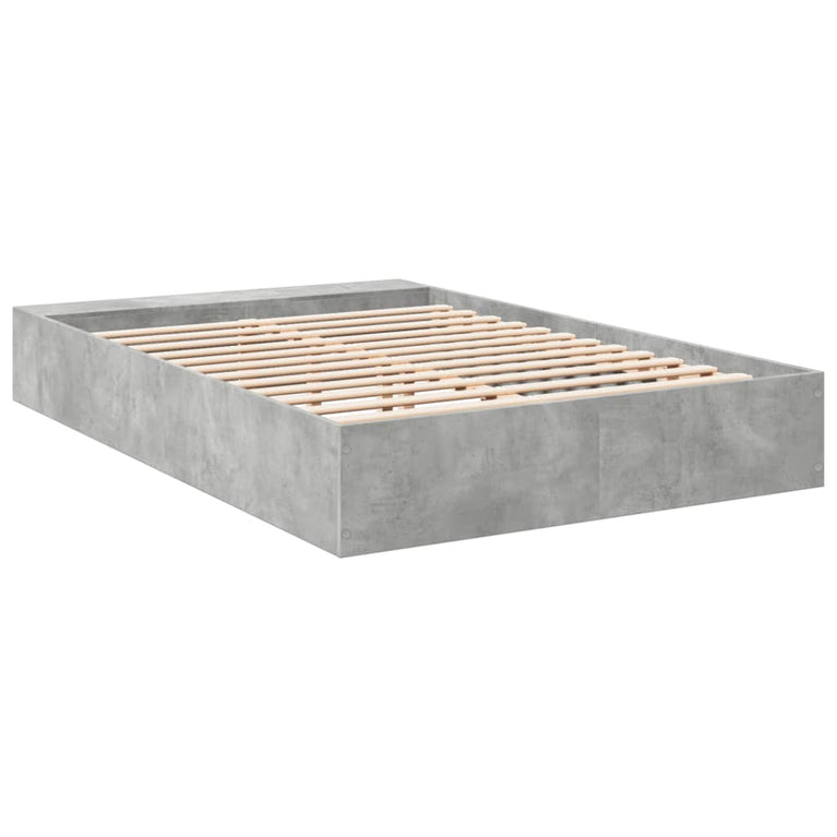 Bedframe bewerkt hout betongrijs 140x200 cm