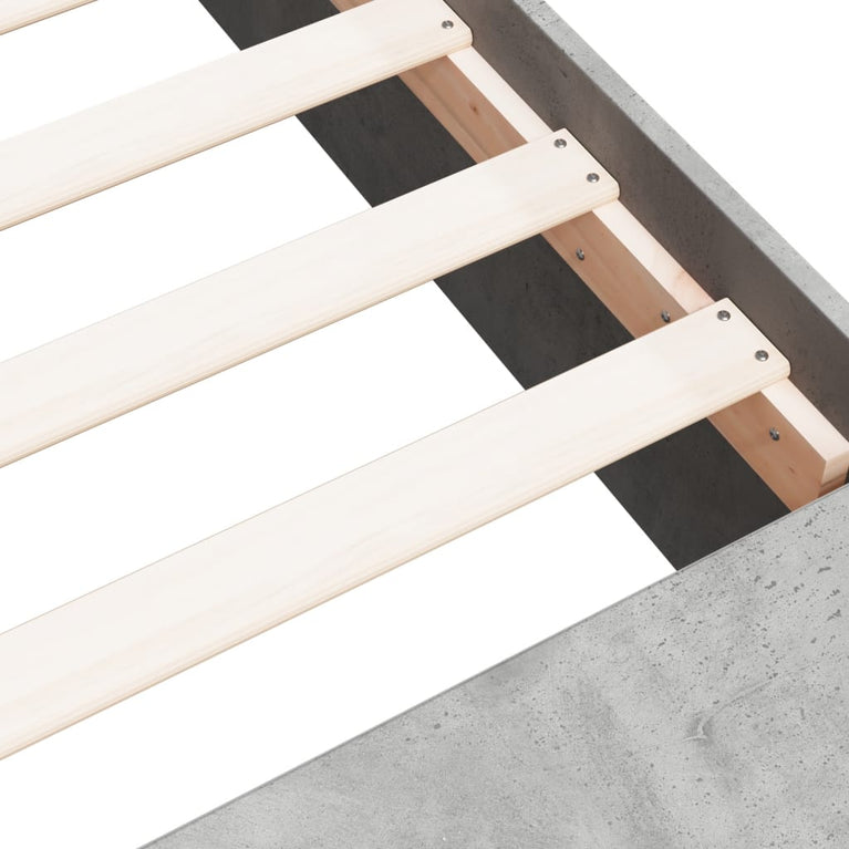 Bedframe bewerkt hout betongrijs 140x200 cm