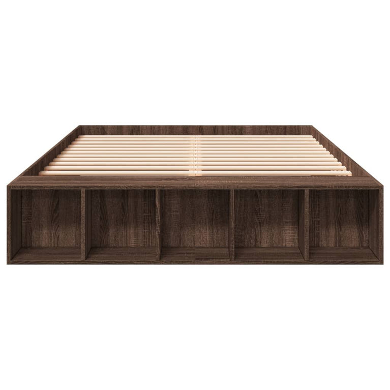 Bedframe bewerkt hout bruin eikenkleur 140x200 cm