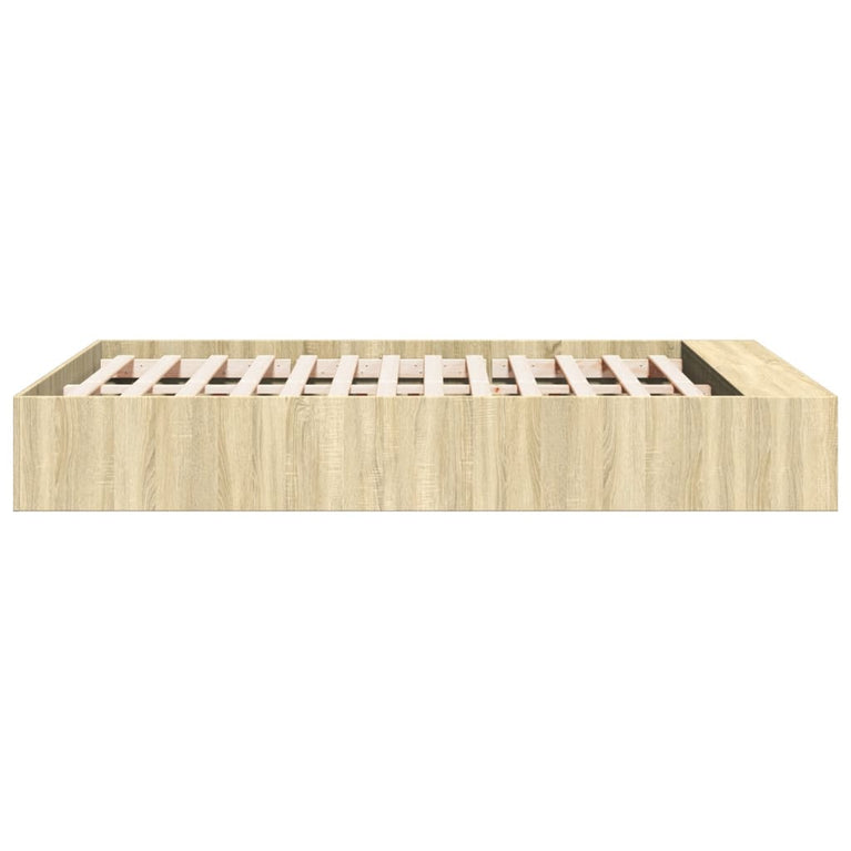 Bedframe bewerkt hout sonoma eikenkleurig 120x200 cm