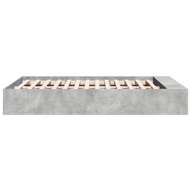 Bedframe bewerkt hout betongrijs 120x200 cm