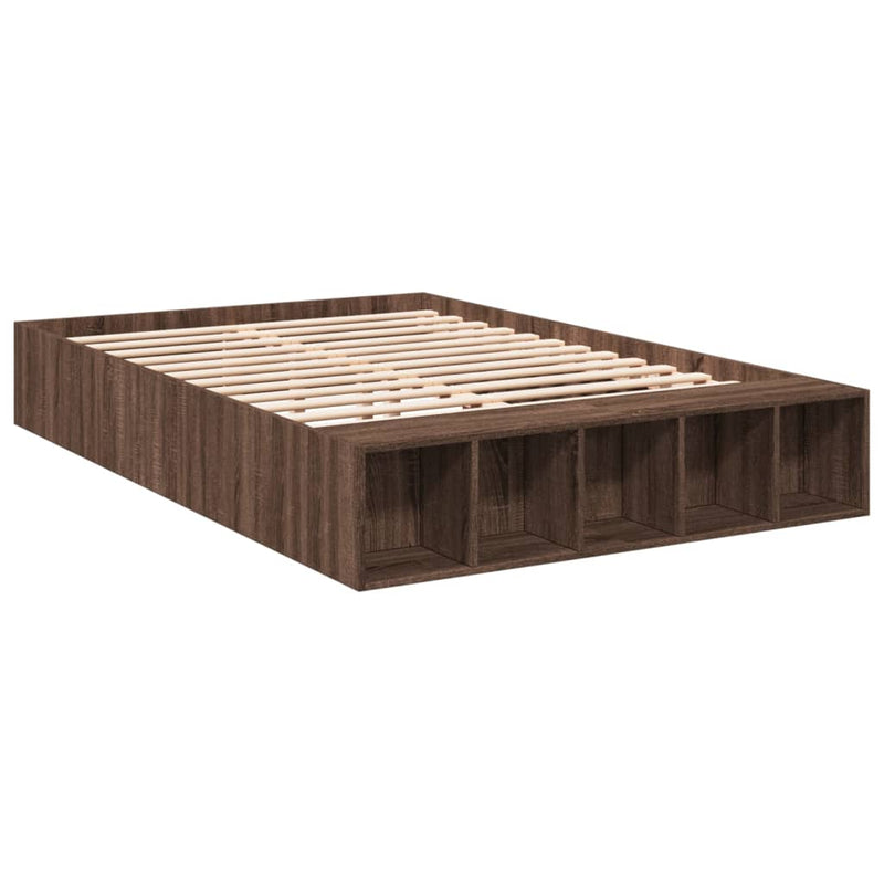 Bedframe bewerkt hout bruin eikenkleur 120x200 cm