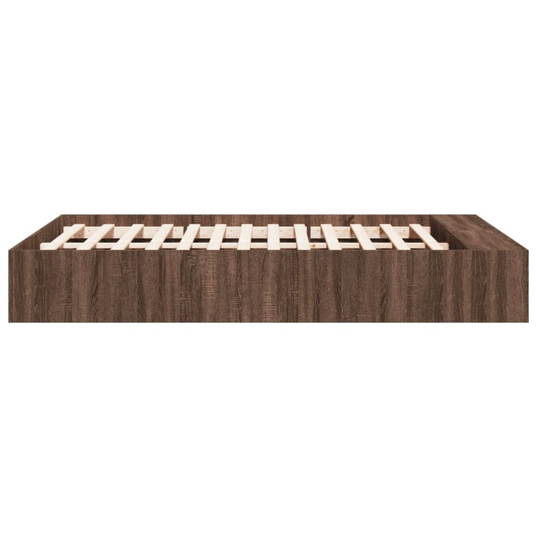 Bedframe bewerkt hout bruin eikenkleur 120x200 cm