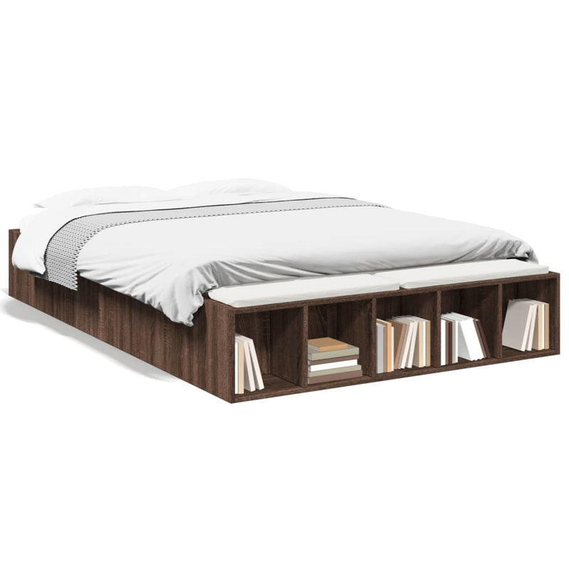 Bedframe bewerkt hout bruin eikenkleur 120x200 cm