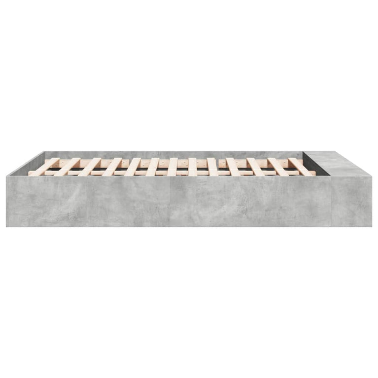 Bedframe bewerkt hout betongrijs 140x190 cm