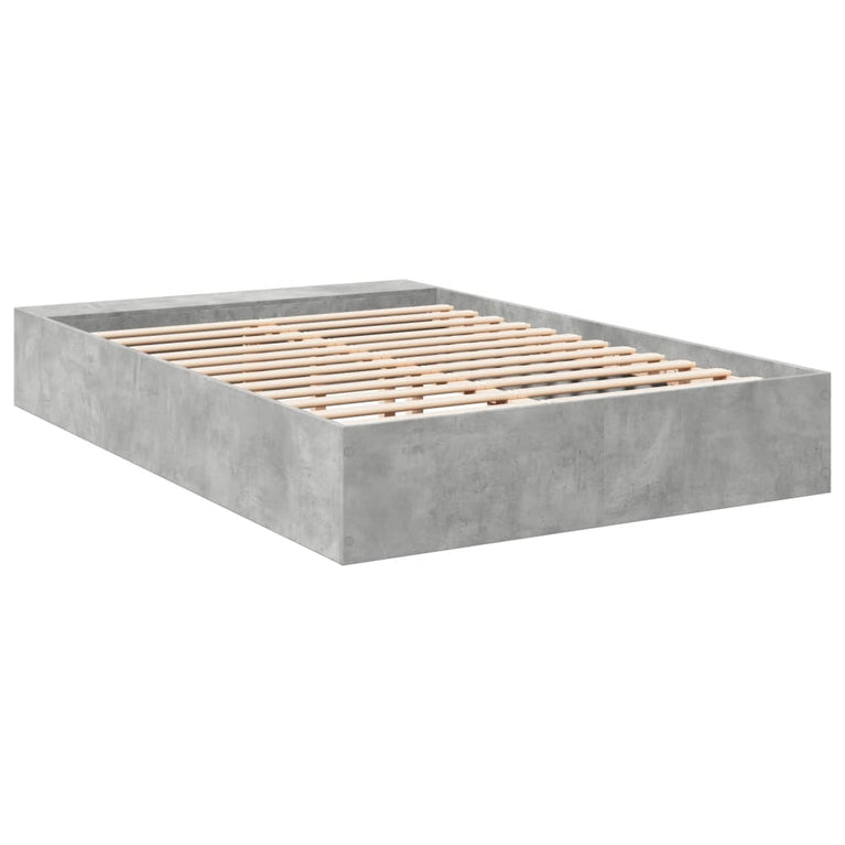 Bedframe bewerkt hout betongrijs 140x190 cm
