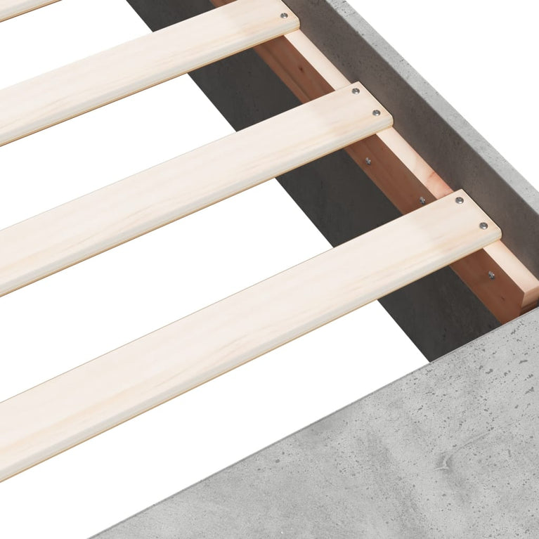 Bedframe bewerkt hout betongrijs 140x190 cm