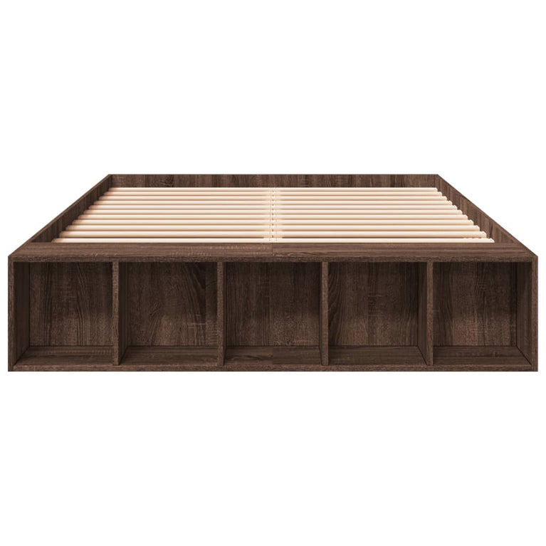 Bedframe bewerkt hout bruin eikenkleur 140x190 cm