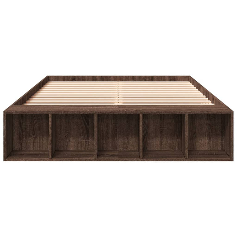 Bedframe bewerkt hout bruin eikenkleur 135x190 cm