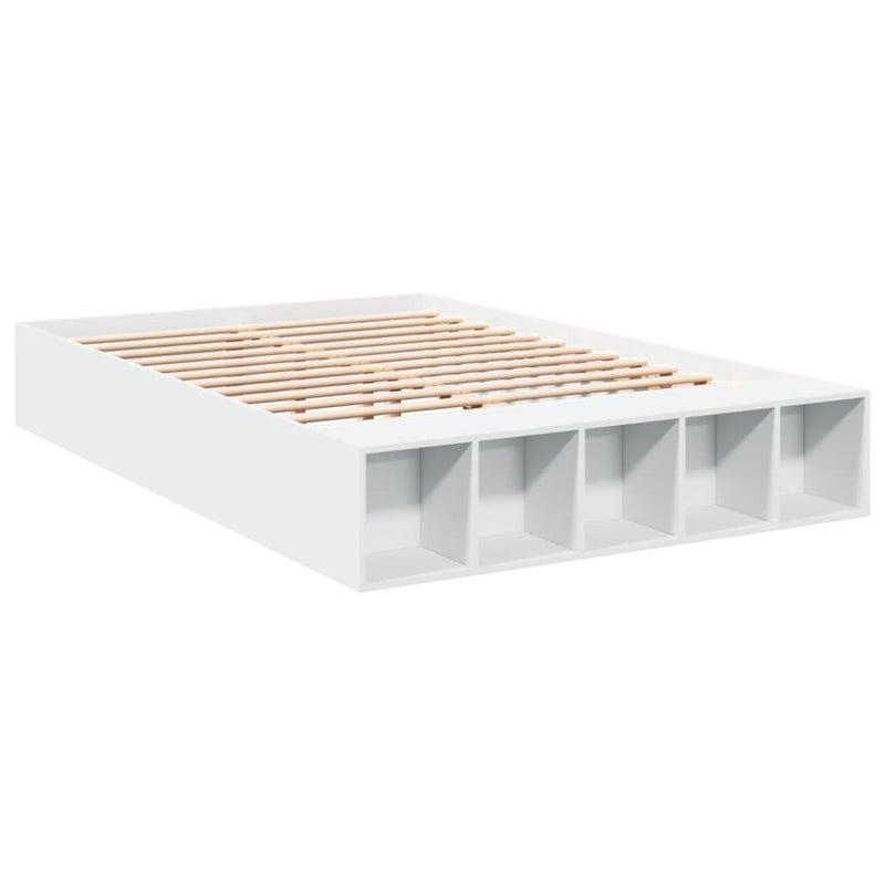 Bedframe bewerkt hout wit 120x190 cm