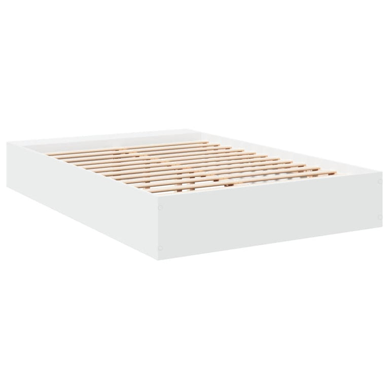 Bedframe bewerkt hout wit 120x190 cm
