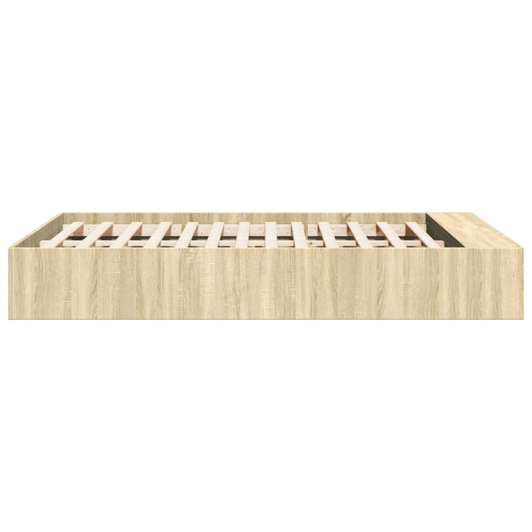 Bedframe bewerkt hout sonoma eikenkleurig 120x190 cm