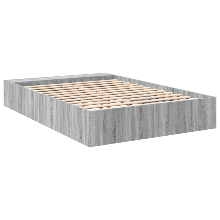 Bedframe bewerkt hout grijs sonoma eikenkleurig 120x190 cm
