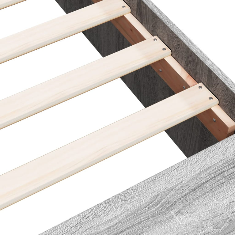 Bedframe bewerkt hout grijs sonoma eikenkleurig 120x190 cm