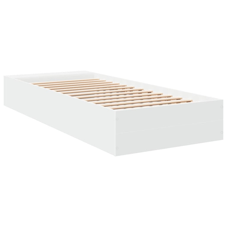 Bedframe bewerkt hout wit 100x200 cm