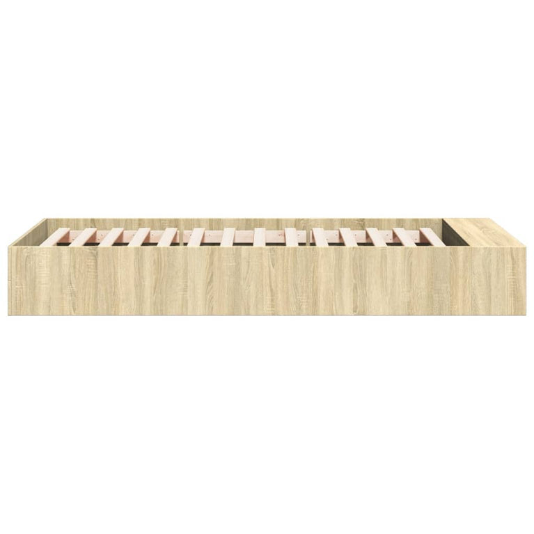 Bedframe bewerkt hout sonoma eikenkleurig 100x200 cm