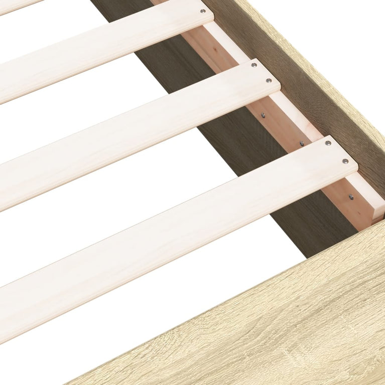 Bedframe bewerkt hout sonoma eikenkleurig 100x200 cm