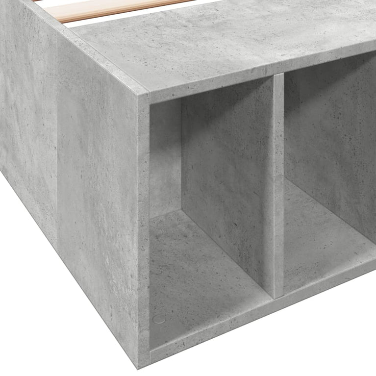 Bedframe bewerkt hout betongrijs 100x200 cm