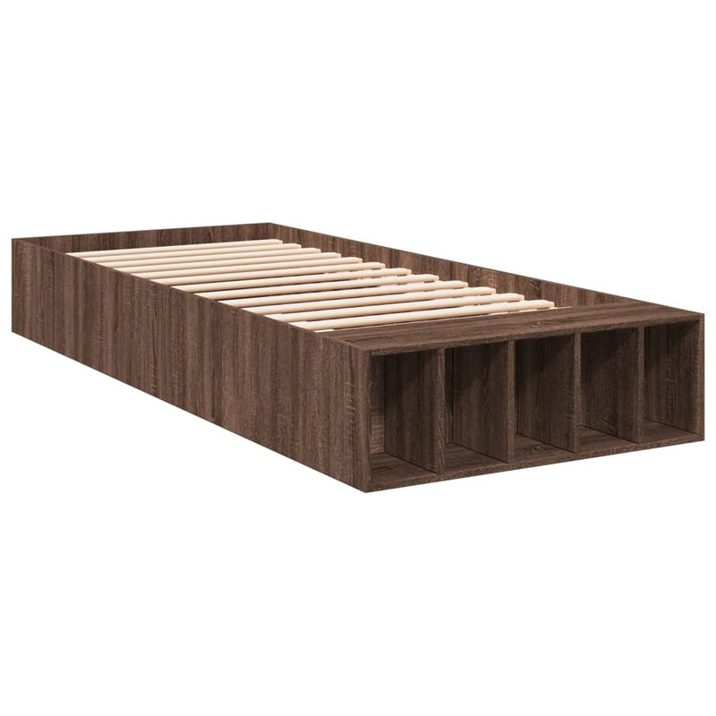 Bedframe bewerkt hout bruin eikenkleur 100x200 cm