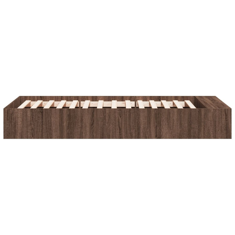 Bedframe bewerkt hout bruin eikenkleur 100x200 cm