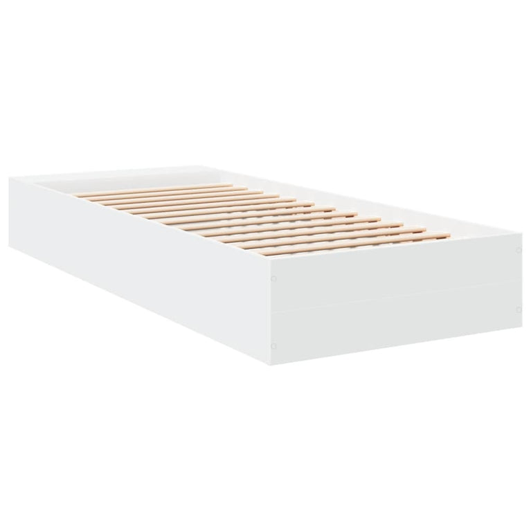 Bedframe bewerkt hout wit 90x200 cm