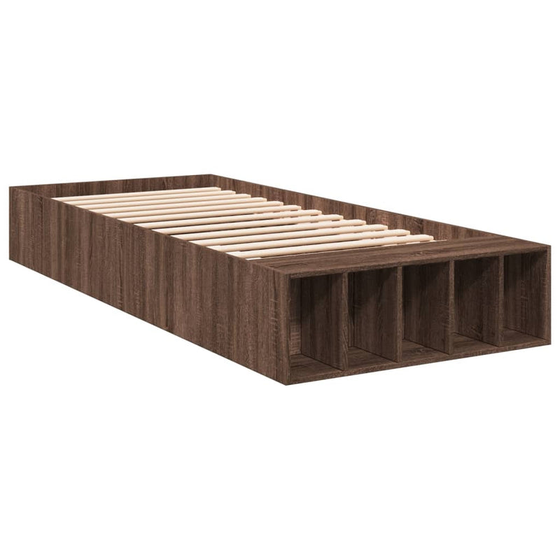 Bedframe bewerkt hout bruin eikenkleur 90x200 cm