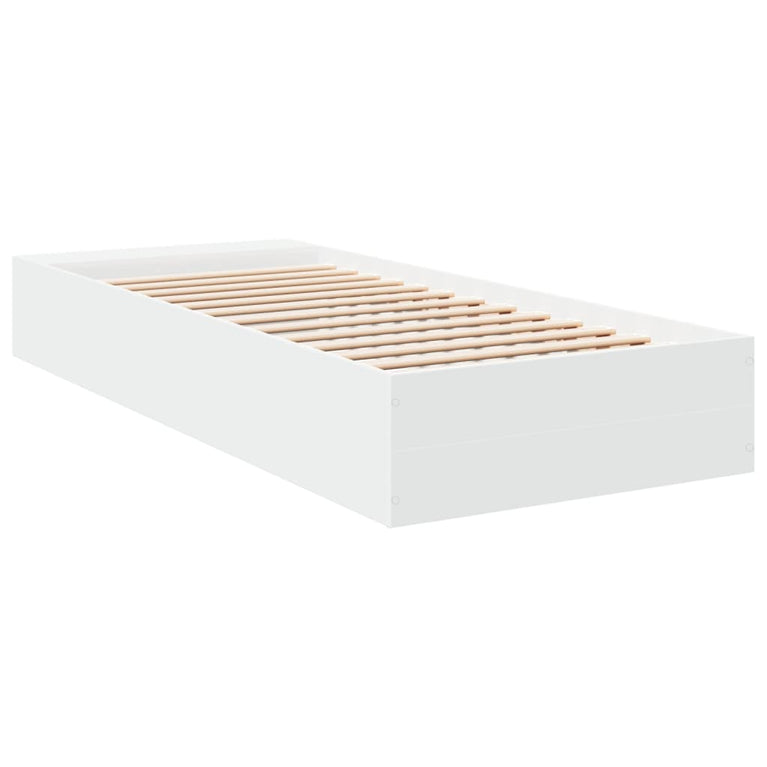 Bedframe bewerkt hout wit 90x190 cm