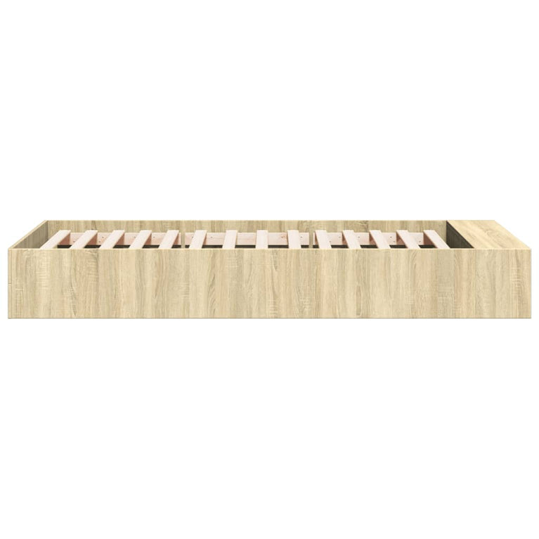 Bedframe bewerkt hout sonoma eikenkleurig 90x190 cm