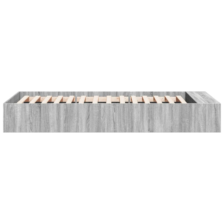 Bedframe bewerkt hout grijs sonoma eikenkleurig 90x190 cm