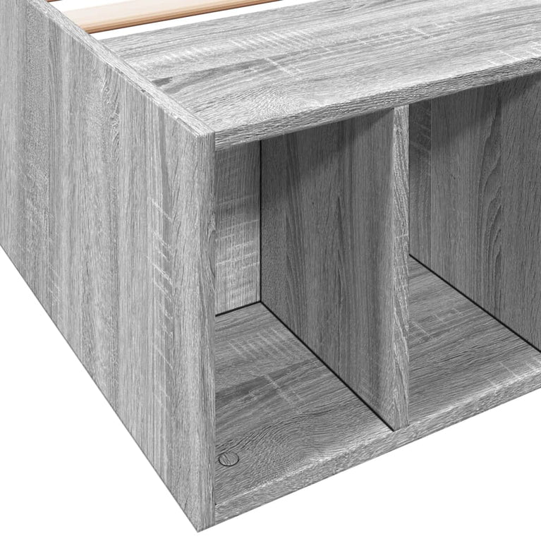 Bedframe bewerkt hout grijs sonoma eikenkleurig 90x190 cm