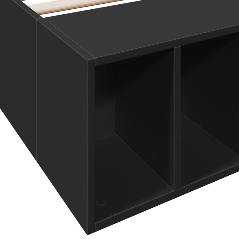 Bedframe bewerkt hout zwart 75x190 cm