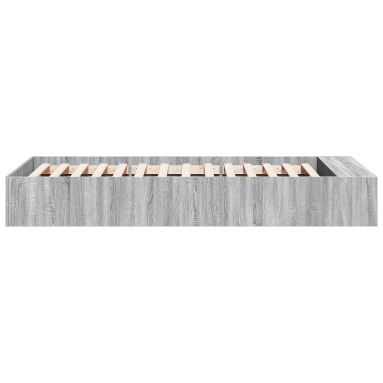 Bedframe bewerkt hout grijs sonoma eikenkleurig 75x190 cm